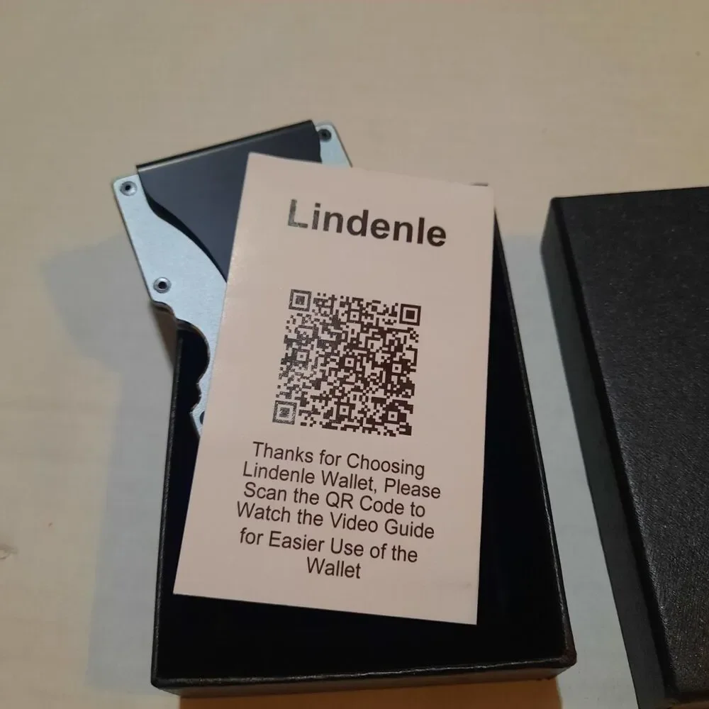 NEW Lindenle Slim Metal Clip Wallet Men's Money Clip Silver